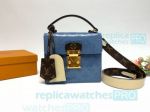 Knockoff L---V Spring Street Blue Vernis Genuine Leather Handbag